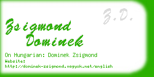 zsigmond dominek business card